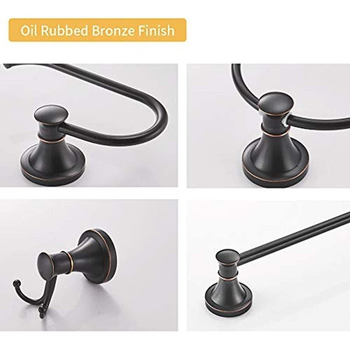Imagen 2 de 3 de Juego De Accesorios De Baño De Bronce Aceitado