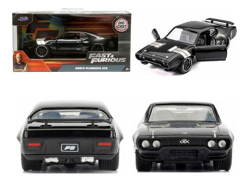 Jada 1:32 Dom's 1972 Plymouth Gtx Rapido Y Furioso Negro