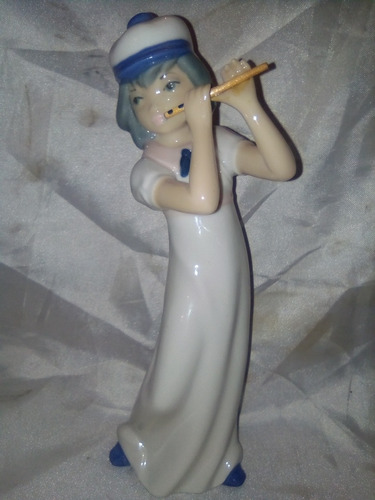 Figura De Porcelana Casades Niña Con Flauta Made In Spain