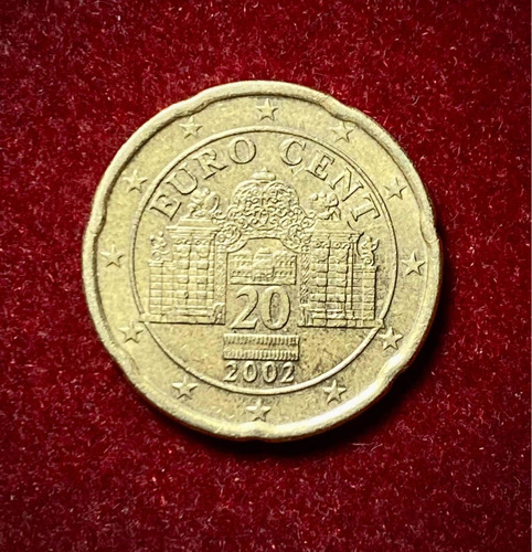 Moneda 20 Centavos Euro Austria 2002 Km 3086 Oro Nórdico