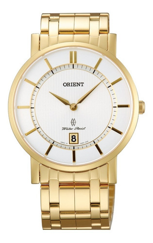 Reloj Orient Contemporary Fgw01001w0 E-watch Color De La Correa Dorado Color Del Fondo Blanco