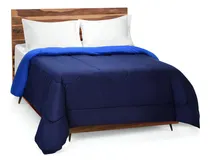 Comprar Acolchado Distrito Blanco Liso Reversible 2 1\u002F2 Plazas Diseño Liso Azul Marino Y Azul Francia De 220cm X 240cm