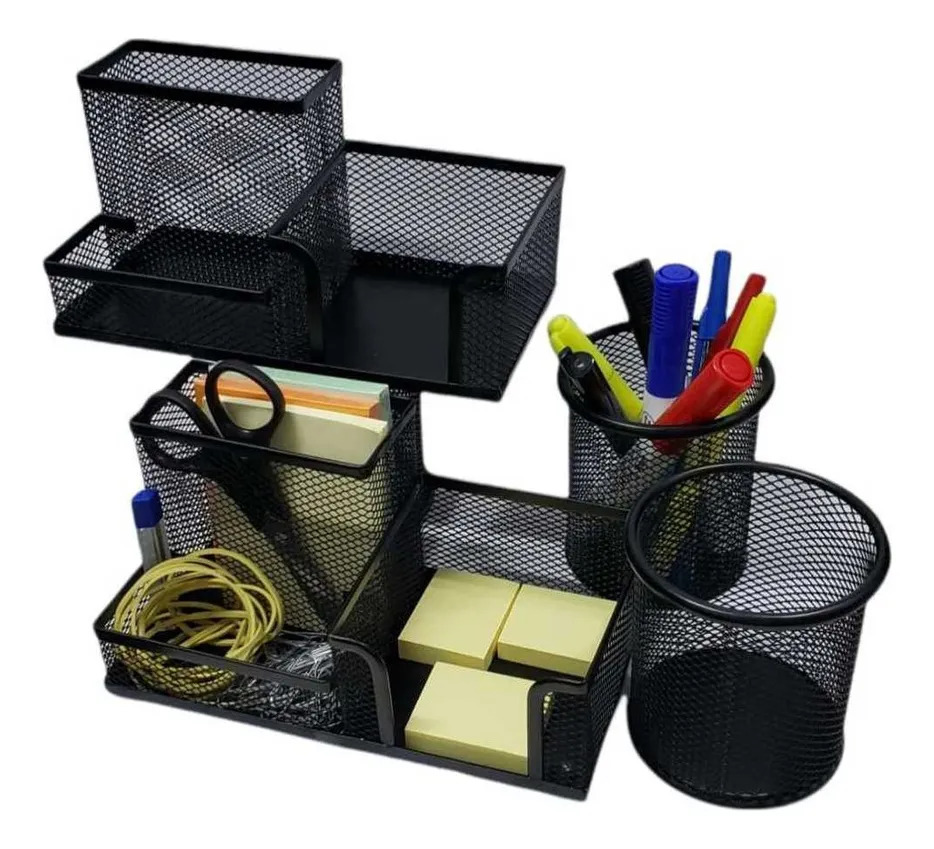 Kit 2 Porta Lápis+ 2 Porta Treco Organizador Mesa Escritório