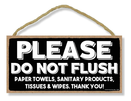Please Do Not Flush - Arte De Pared Colgante De 5 X 10 Pulga