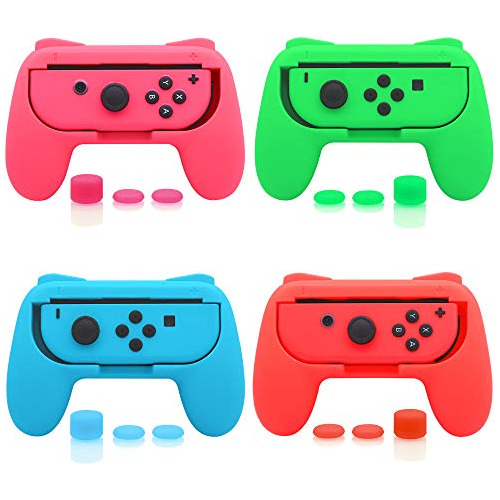 4x Grip Para Controles De Nintendo Switch + 12 Sticks