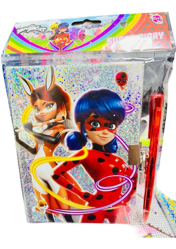 Miraculous Ladybug Diario Con Candado Y Pluma Escolar