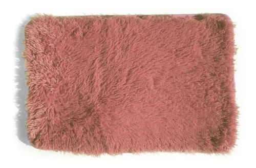 Alfombra Nordica Sintetica Habitacion Cama Pie Rosa Salmon