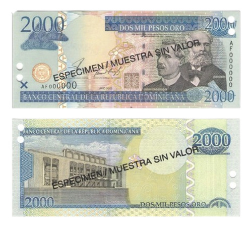 Bn8249 Rep. Dominicana 2002 Pesos Ouro Specimen Raríssima