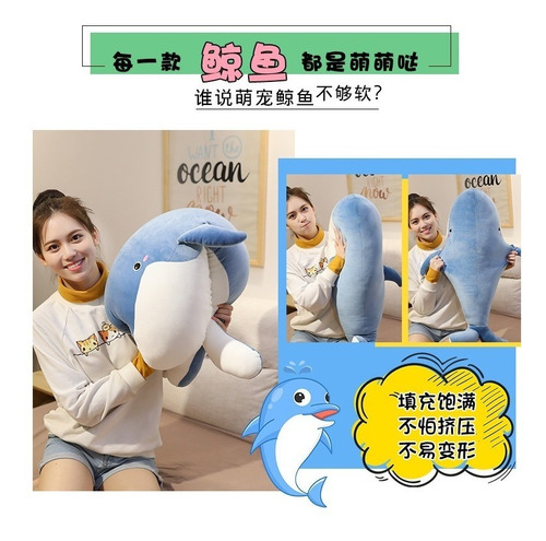 Imagen 6 de 10 de Peluche Almohada Ballena 50cm