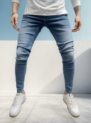 Vaqueros Pitillo Elásticos Para Hombre
