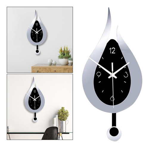 Reloj De Pared Péndulo, Reloj De Pared Decorativo De Plata