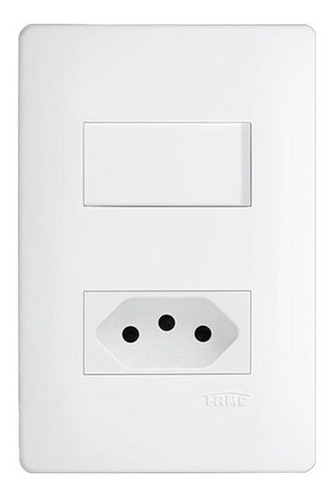 Conjunto 4x2 Interruptor Simples 16a E Tomada 2p+t 20a Separados Branco - 2101 Fame Habitat