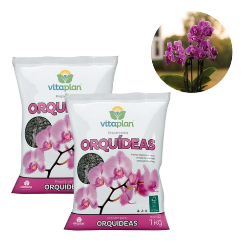 Preparo P/ Plantio De Orquídeas Vitaplan Substrato 2kg Flor 
