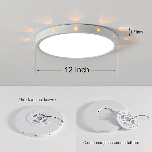 Lampara De Techo Led De Montaje Empotrado De Color Blanco White