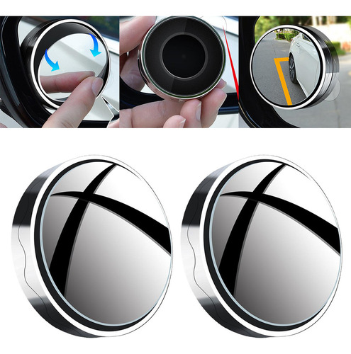 Espejo Retrovisor Para Coche De 2 Piezas, Rotación De 360