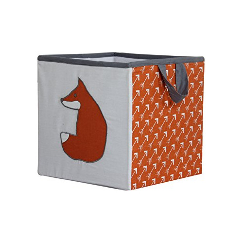 Caja De Almacenamiento Playful Foxs, Naranja/gris, Pequ...