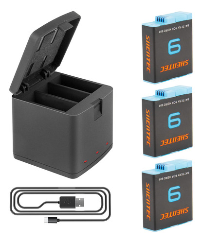 Shentec Ahdbt-901 Paquete De 3 Baterías Y Cargador De 3 Ca.