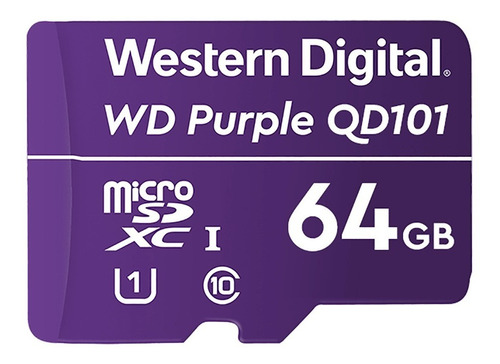 Imagem 1 de 1 de Cartão De Memória 64gb Micro Sd Wd Purple Intelbras