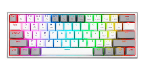 Teclado Redragon Fizz Pro K616-rgb Rosa/blanco Español Gamer Color Del Teclado Rosa Idioma Español Latinoamérica