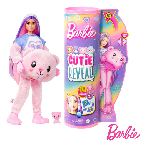 Muñeca Teddy Bear Barbie Cutie Reveal Con Accesorios Mattel.