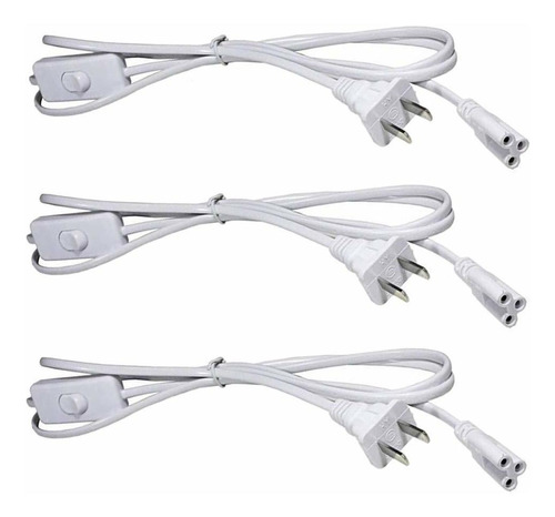 Cable De Extensión De Alimentación T5 T8 Led Con Interruptor