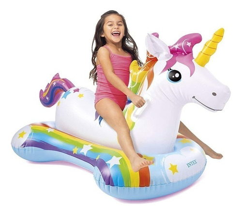 Inflable Montable De Unicornio Intex® 57552 Blanco