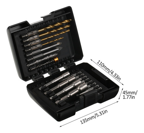 Kit De Brocas Impact, Juego De 20 Brocas Para Destornillador