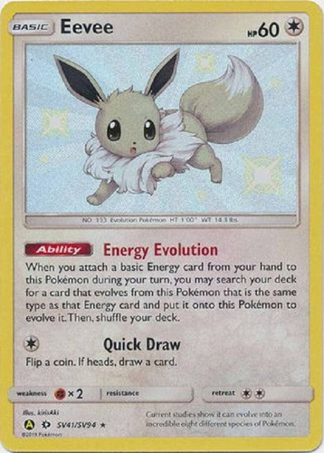 Eevee Sv41/sv94 Shiny Raro Pokemon Tcg