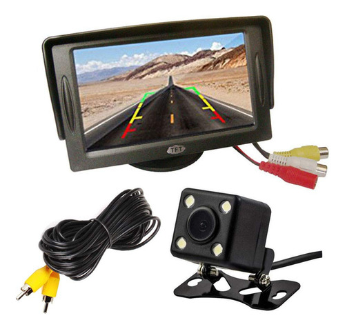 Monitor Lcd De Coche De 4.3 Pulgadas + 4 Led De Visión Noc.