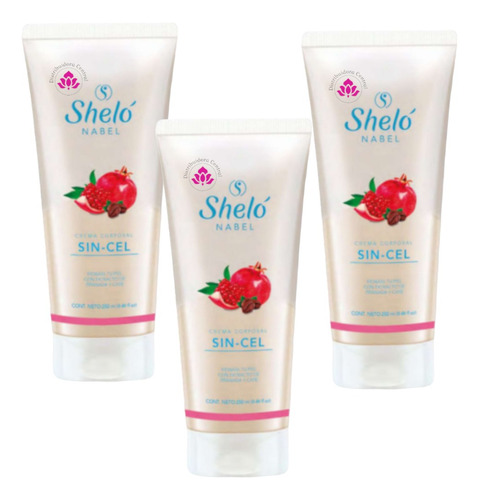 Crema Corporal Sin- Cel Shelo Nabel® 250ml. 3 Piezas