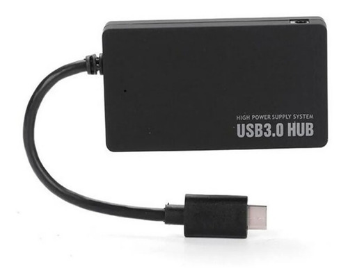 Hub Usb C 3.1 Multiple X4 Usb 3.0 Adaptador Para Las Nuevas Macbook Con Thunderbolt 3 Color Negro