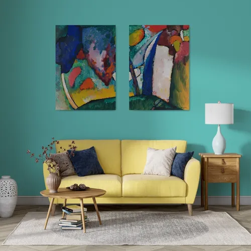 comprar Set De Pinturas De Figuras Geometricas Canvas 2pz De 65x43cm