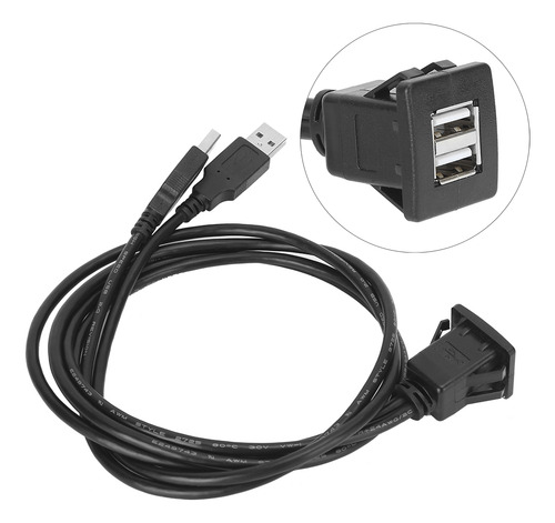 Adaptador Usb 2.0 Para Automóvil, Cable De Extensión Doble,