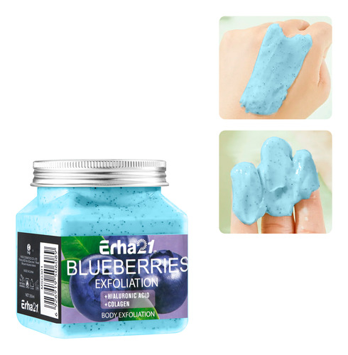 Exfoliante Corporal 350ml Hidratante Piel Suave Reafirmante Mora Azul
