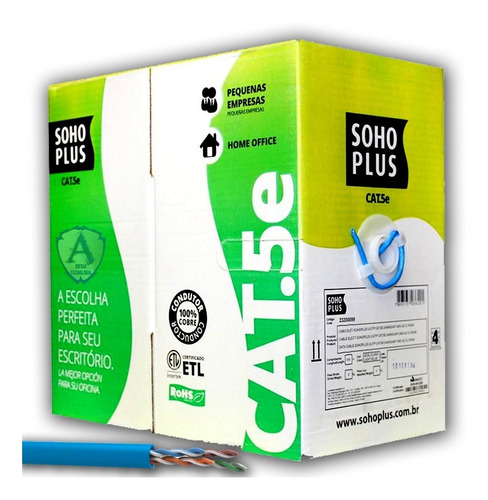 Cabo De Rede 305 Metros Furukawa Soho Plus Cat 5e Com Nfe