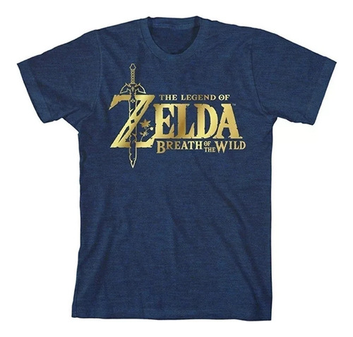 The Legend Of Zelda Playera Bioworld Azul Y Dorado