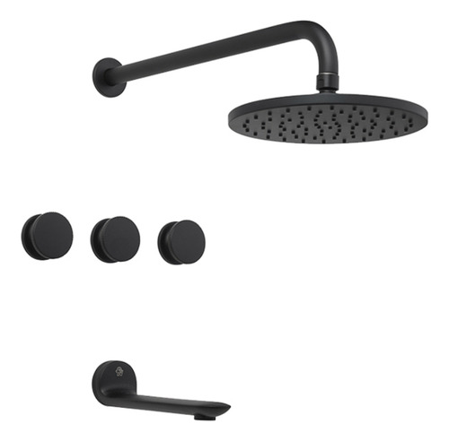 Griferia Para Bañera Fv Nueva 44 Cilindrica Negra Color Negro