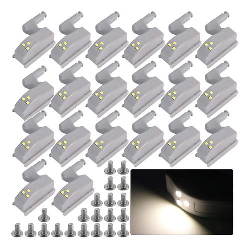 10pcs Blanco Frío Led Sensor Lampara Bisagra Gabinete Closet