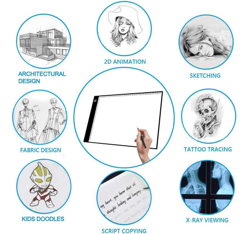 Mesa De Luz Dibujo A4 Led Tablero Para Artistas Dibujo