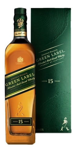 Imagen 1 de 3 de Whisky Johnnie Walker Green Label Blend 15 Años 750ml