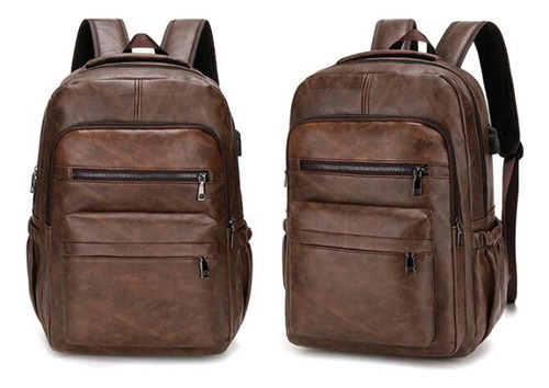 2 Mochila Para Computadora Portátil De Cuero Pu Mochila