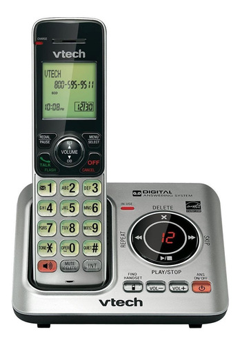 Teléfono VTech CS6629-2 inalámbrico - color negro/plateado