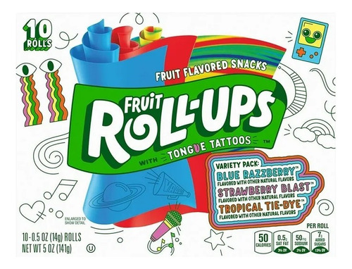 Rollos De Caramelo Suave Fruit Roll-ups Sabor A Frutas 10 Pz