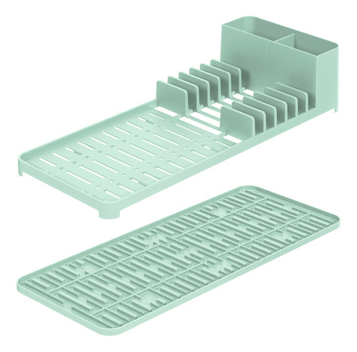 Escorredor De Louças Com Tapete De Pia Single Coza Cor Verde Soft