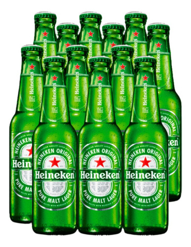 Pack 12 Cervezas Heineken Original Botellon 650cc