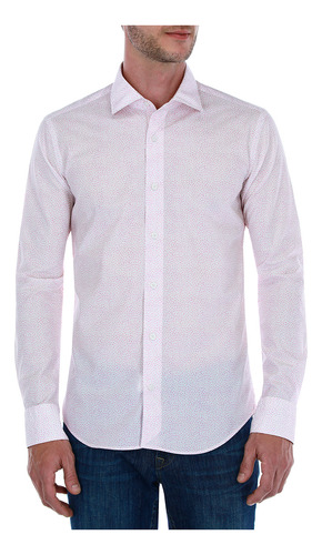 Camisa Scappino Slim Fit Popelina Microdiseño 4153