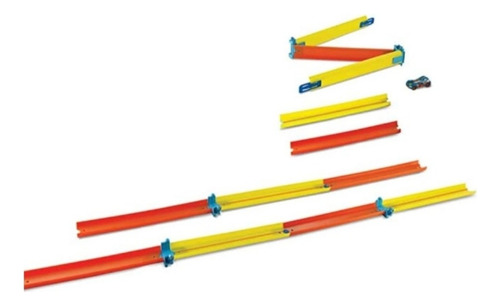 Hot Wheels Pista Track Builder Plegable Amarillo Con Naranja