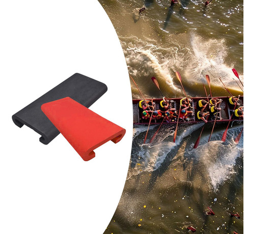 2 Piezas Eva Dragon Boat Boat Almohadilla Remo De Rojo Negro