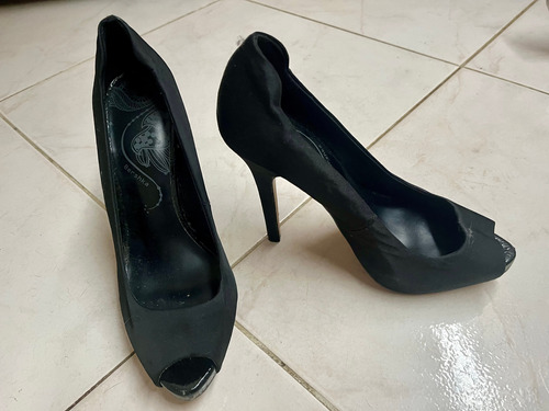 Tacones Dama Negros Gamuza