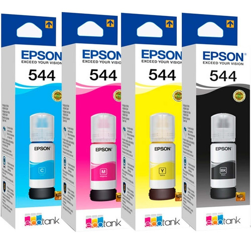 Tintas Epson T544 Packx4 P/ L3110/50/l5190 B+c+m+y